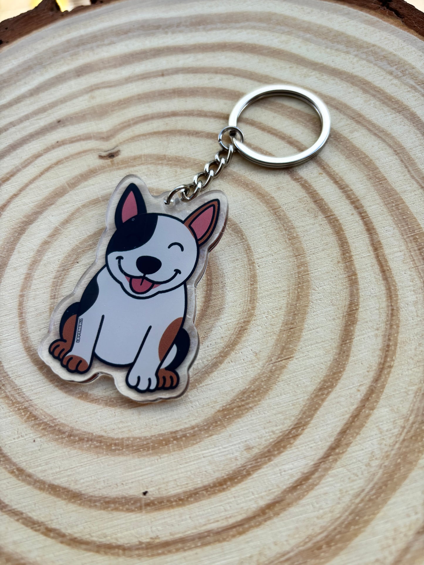 English Bull Terrier Tri Colour Keyring