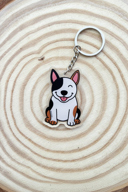 English Bull Terrier Tri Colour Keyring