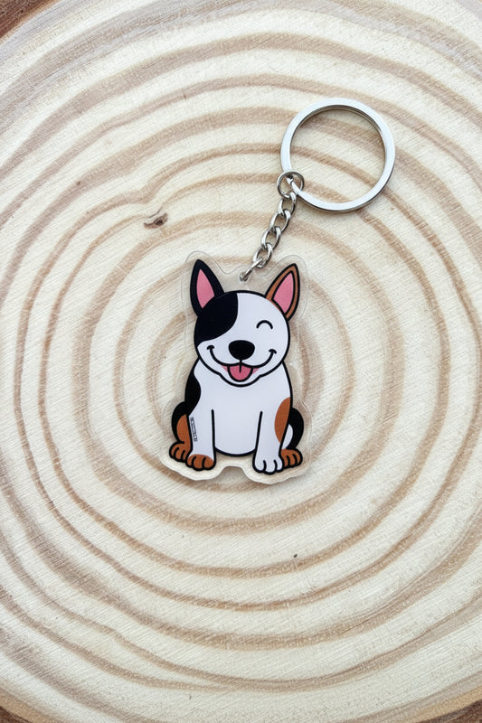 English Bull Terrier Tri Colour Keyring